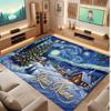 Christmas Winter Theme Crystal Velvet Floor Rug Personalized Custom Name Text Warm Carpet Home Decoration