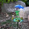 Cute Frog Shaped Bird Feeder Iron Bird Feeding Dish Garden Decoration Bird Water Bowl  Parrot