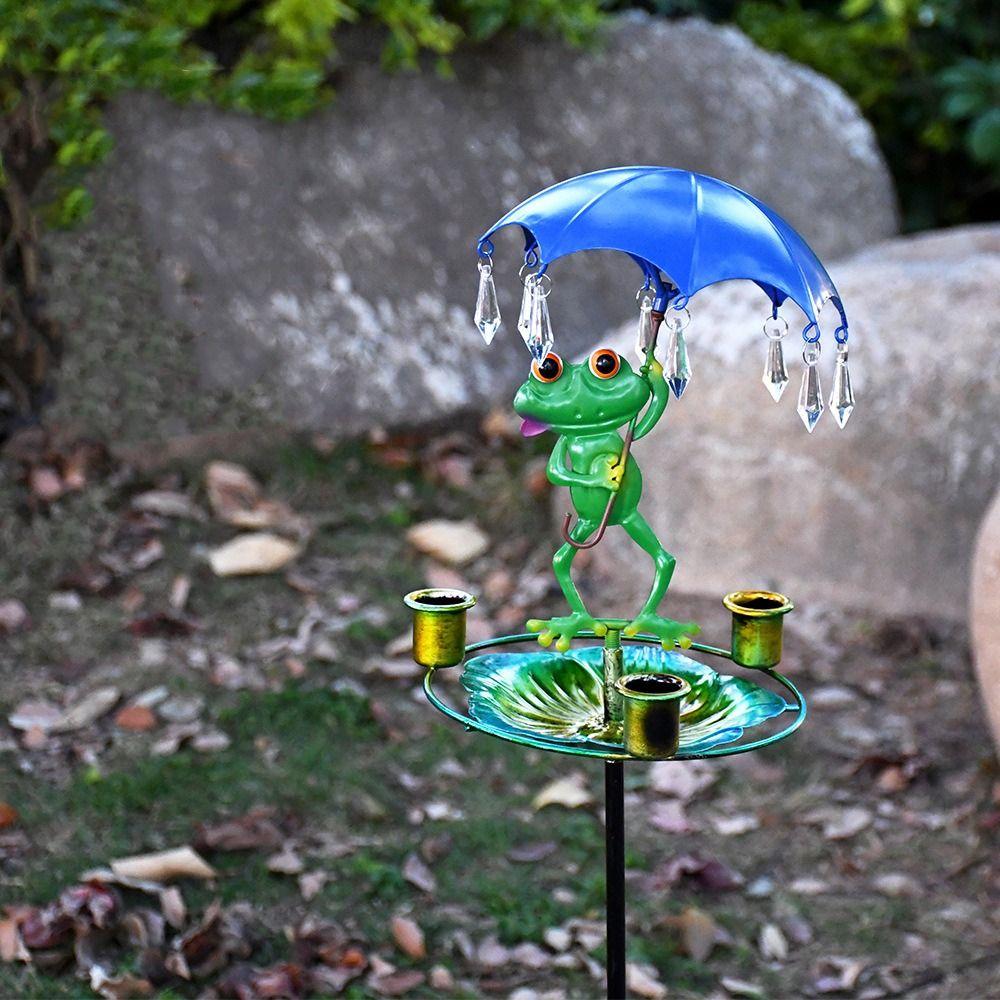 Cute Frog Shaped Bird Feeder Iron Bird Feeding Dish Garden Decoration Bird Water Bowl  Parrot