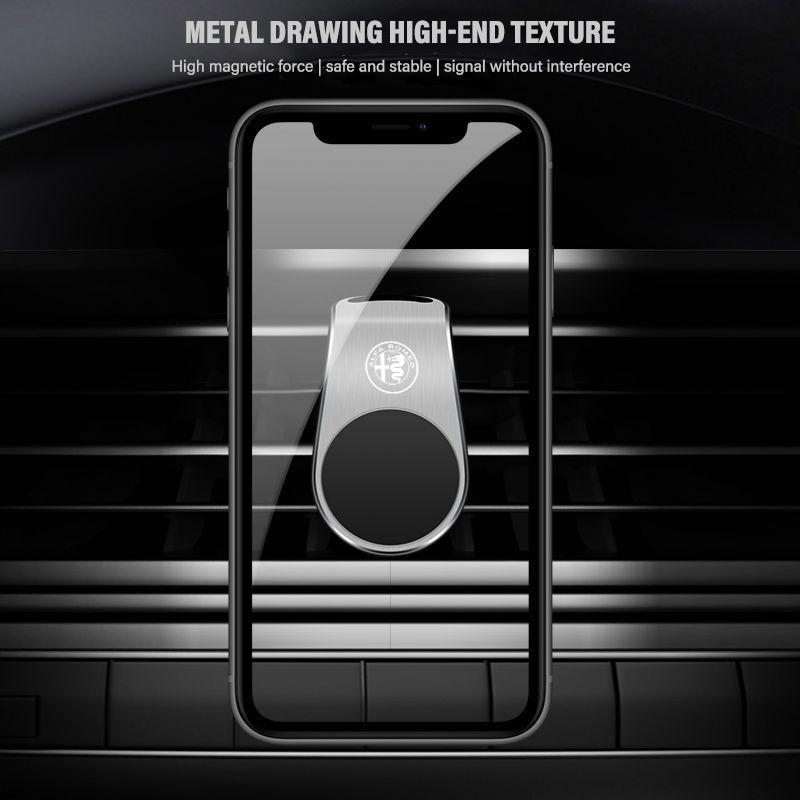 Magnetic Car Cell Phone Holder Telephone Support Auto Interiors For Alfa Romeo 4C 159 166 Spider Giulia Giulietta Mito 147 8C GT