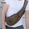 Men's Retro Canvas Crescent-Shaped Crossbody Bag: Large Capacity & Multifunctional