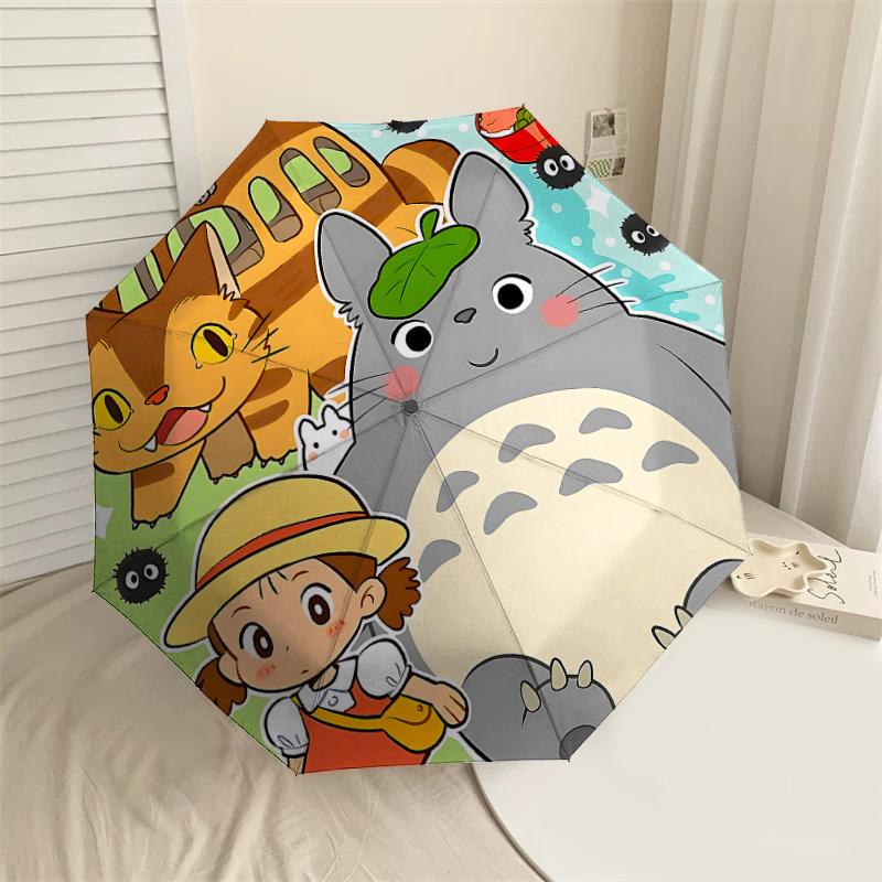

1PC Totoro Sootball Umbrella-8-Rib Reinforced, Automatic Open, Lightweight & Durable, Cute Fashion Accessory for Outdoor-P36