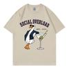 Social Overload Funny Goose Meme T-shirts High Street Fashion Trend Short Sleeve T Shirt Men Women Casual Cotton Summer T-shirt