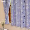 1 Stück LOZUJOJU 70-80% Verdunkelung Nacht Himmelsmuster Gedruckter Kurzer Vorhang für Schlafzimmer Wohnzimmer Heimdekoration