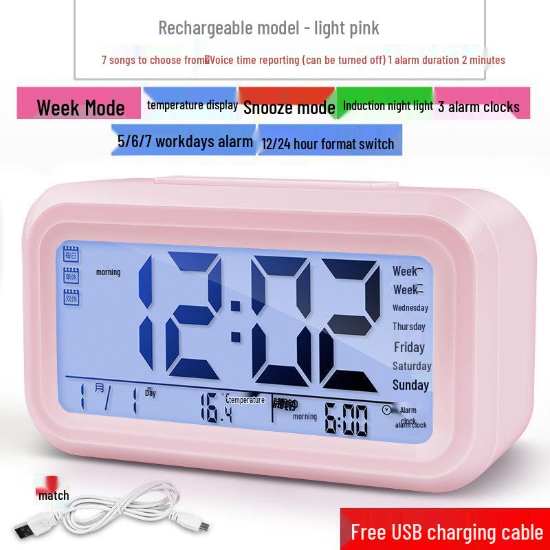 Multifunctional Smart Alarm Clock for Students and Children, Wake-Up Tool, Desktop Clock for Boys and Girls