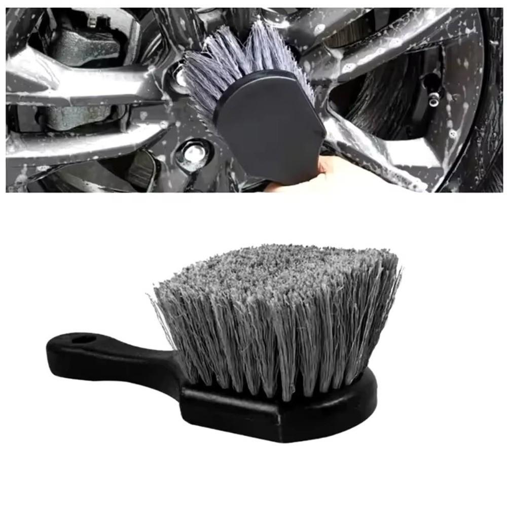 Long Hair Wheel Cleaning Brush Short Handle Tire Rim Washing Brush Detail Brush Vehicles Cleaning
