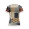 Patchwork Denim Vintage T-Shirt for Patchwork Grid Graphic T Shirts Women 3D Printing Tee Clothing Tops