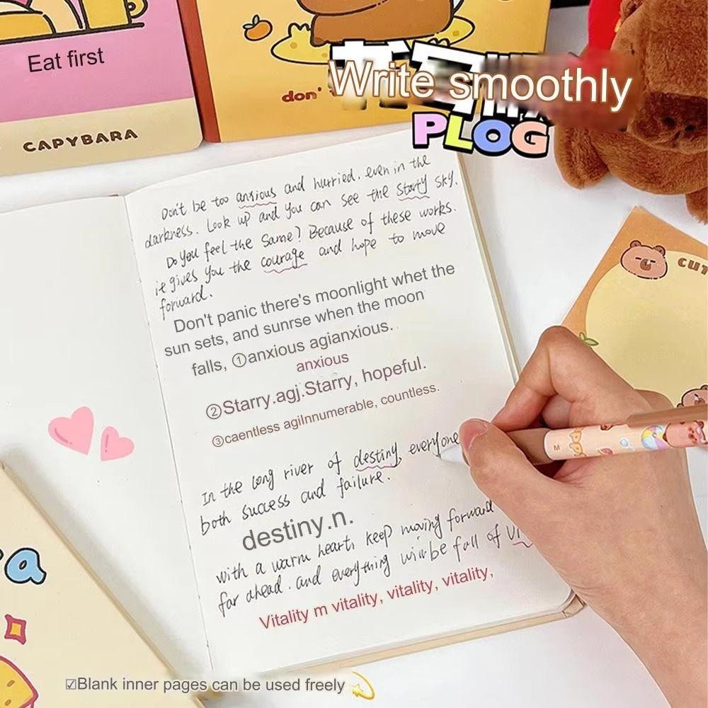 Portable Capybara Notebook A5 Hand Account Book Cute Capybara Memo Pad  Back To School Supplies