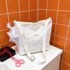 Korean Style Sweet Polka Dot Women's Versatile Shoulder Bag with Lace Trim