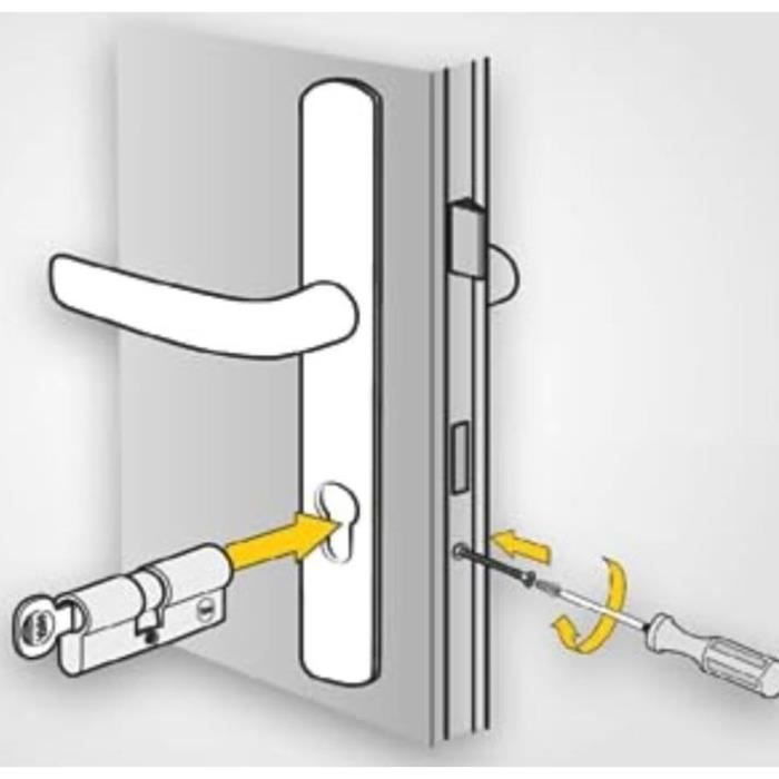 Cylindre de Serrure - YALE - YC2100 - Débrayable - 40x40 mm - 10 Goupilles - 5 Clés réversibles - Nickelé