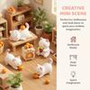 Mini Resin Cat Figurines Cartoon Cute Miniature DIY Ornaments for Desktop Display Home Collectibles