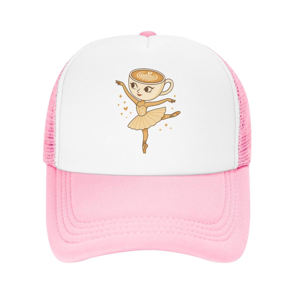 Ballerina Cappuccina Italian Brainrot Meme Trucker Hat Unisex Women Hat Sun Hat Racing Cap Polyester Mesh Baseball Cap Summer