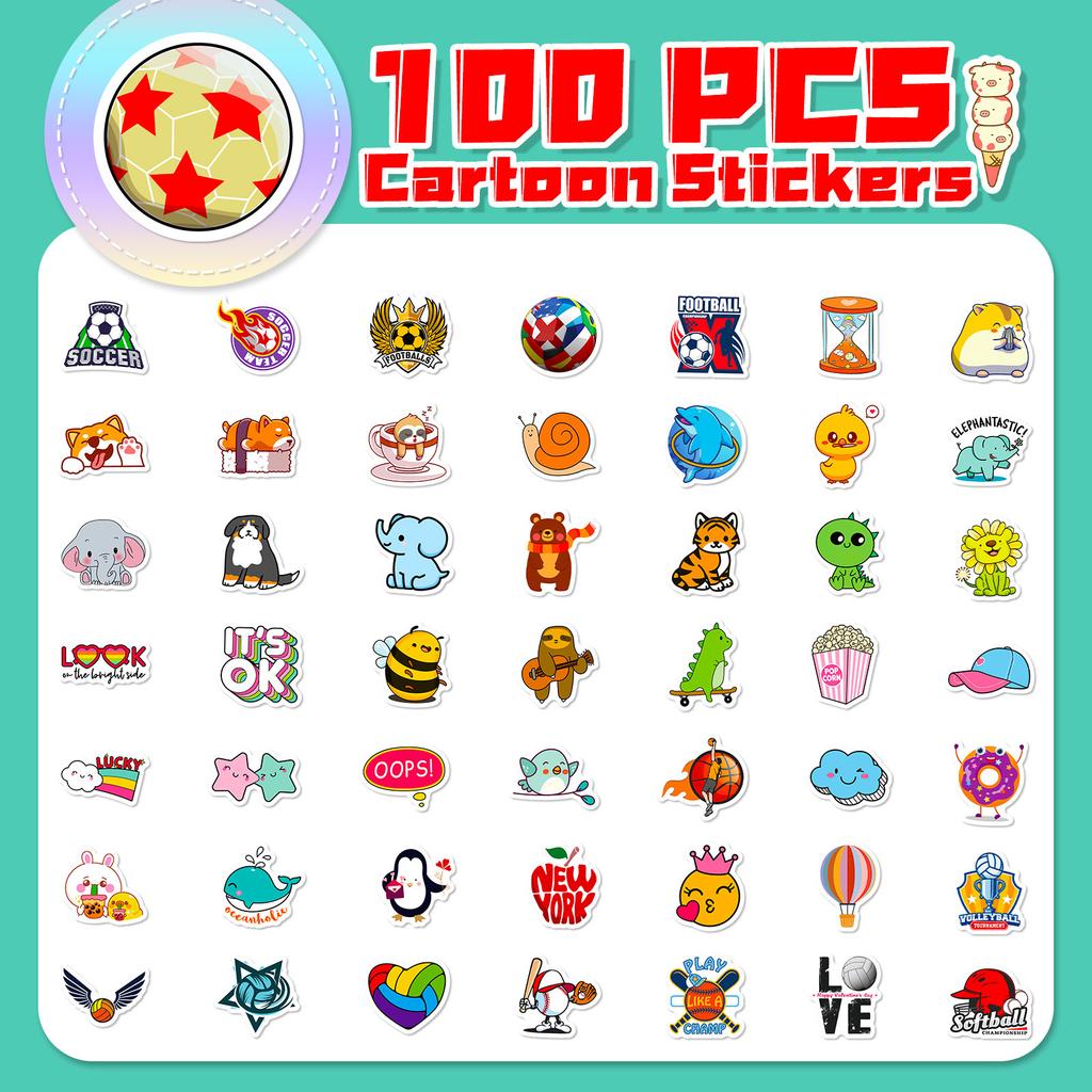 100 Small Size 4Cm Quicksand Countdown Mix And Match Sticker Girl Heart Vsco Graffiti Cartoon Cute