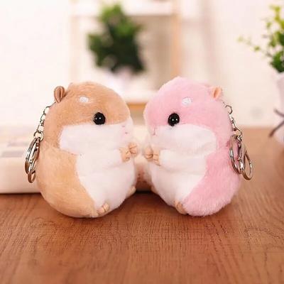 Hamster Plush Keychain Soft Cute Stuffed Animal Pendant for Bags Backpacks Keys Adorable Plush Keyring Gift for Kids Friends Christmas Birthday
