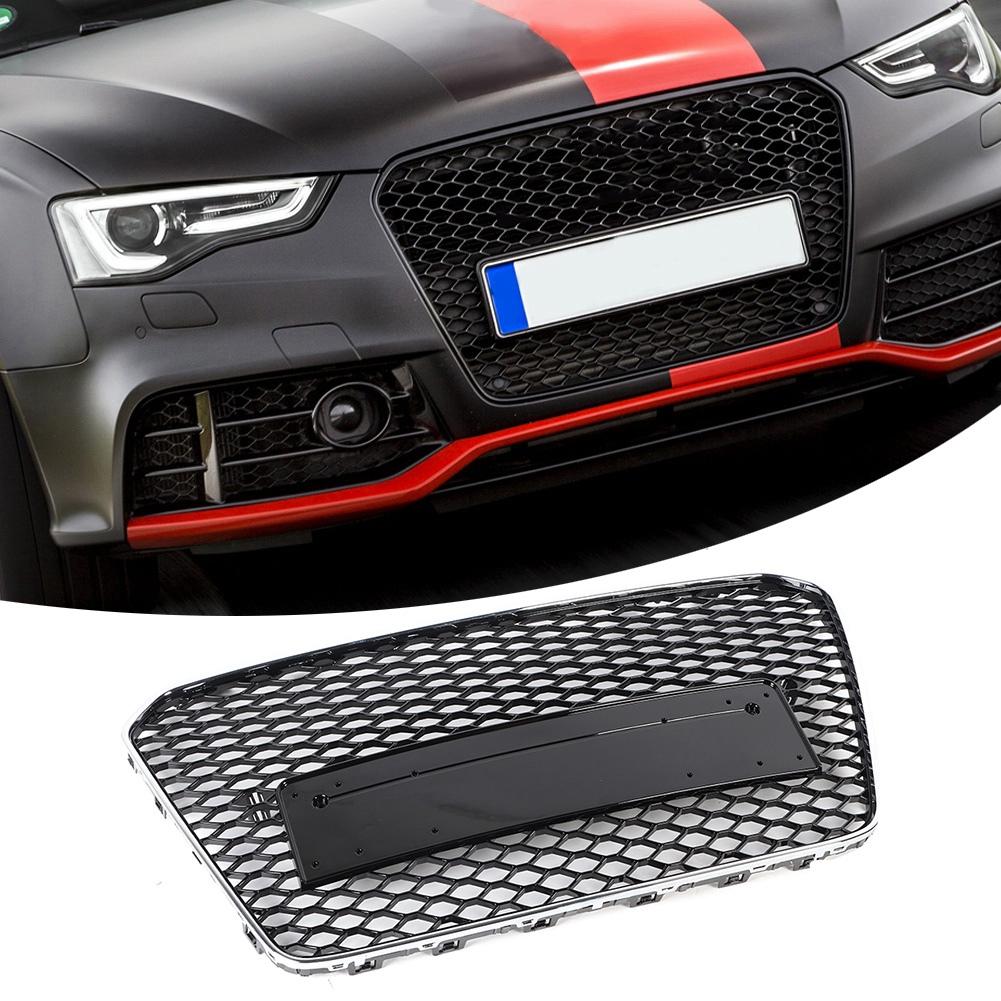 Black Front Bumper Grille Refit for RS Style Fits for A5 S5 B8.5 12 16 Car Modification