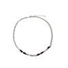 Geometric Beaded Agate Necklace With Steel Chain For Women And Men