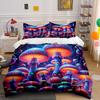 Psychedelic Glowing Mushrooms Bedding Duvet Cover Set Duvet Cover Pillowcases (1 * Duvet Cover 2 * Pillowcases, Without Duvet Insert)