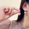 S925 Pink Heart & Tulip Flower Earrings for Women - Sweet Summer Clip-Ons 2022 Trend