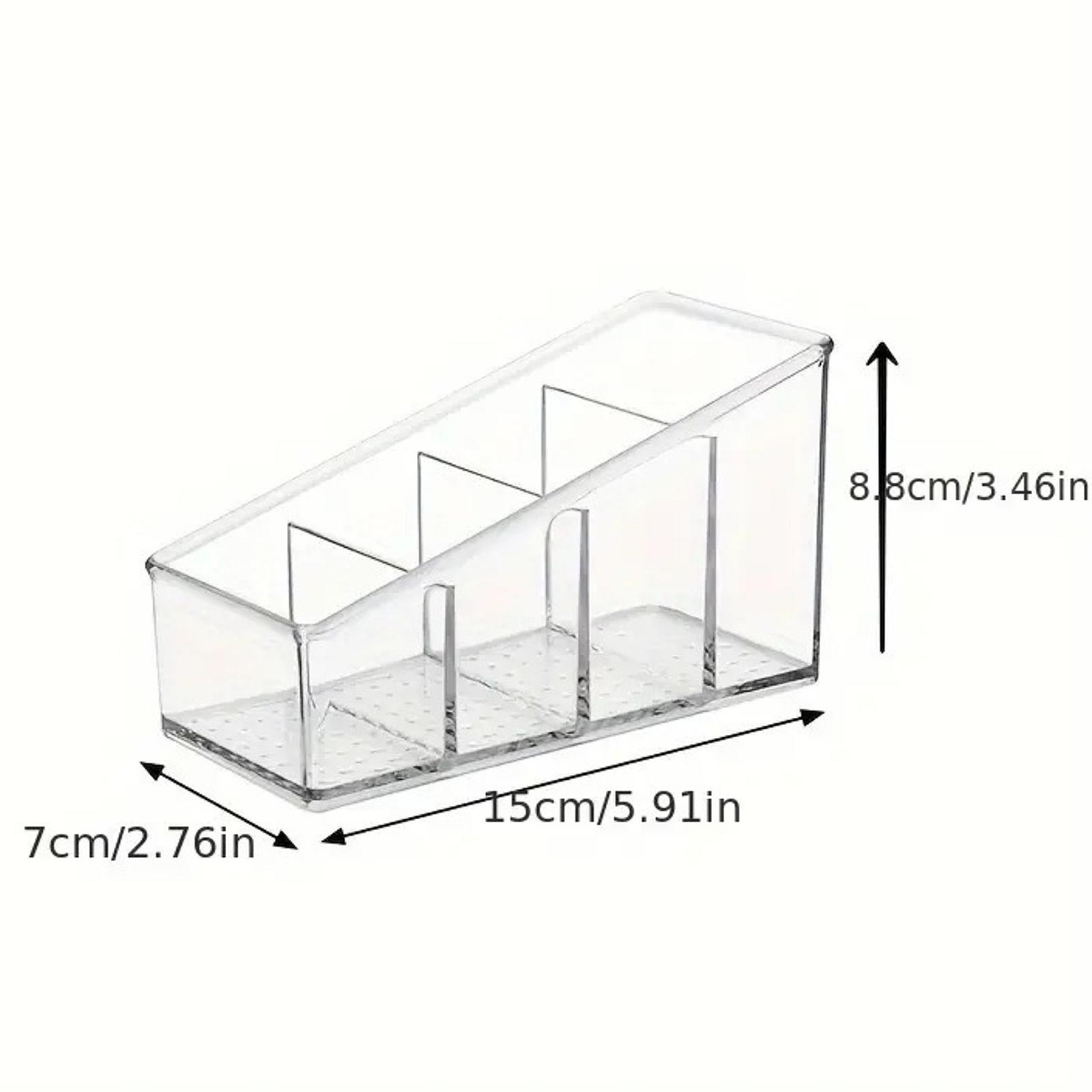 Clear Desktop Organizer with 4 Compartment Sturdy for Coffee Pods 15x88x7cm Transparent Storage Box for Office Supplies чистый 1746₽