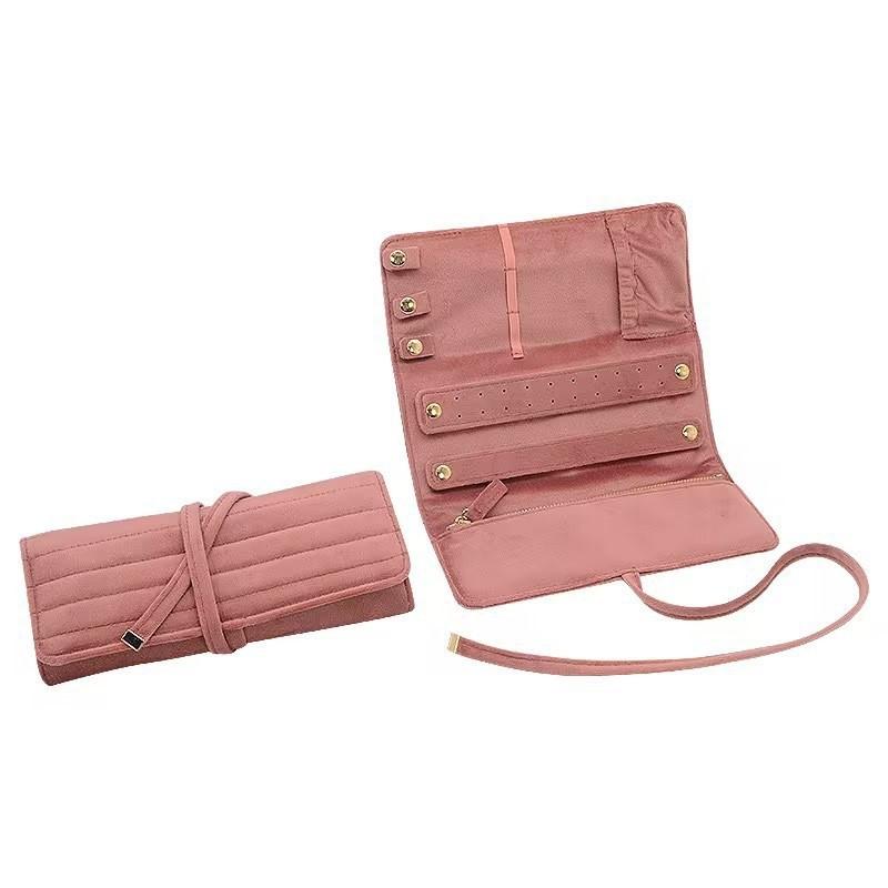 Velvet Embroidered Jewelry Roll- High-Quality Storage for Rings,Earrings, Necklaces & Bracelets: A Must-Have Accessory Organizer