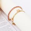 Miao Shi European and American Simple and Sweet Pink Claw Chain Copper Decoration, Butterfly Fringed Foot Decoration, Multi-layer Two-piece Set Anklet