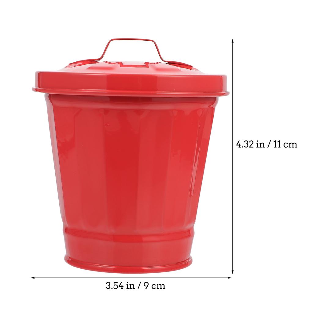 Car Trash Bin Can Garbage Outdoor Trashcan Debris Storage Flowerpot with Lid Disposable Red Mini Wastebasket Trash Office