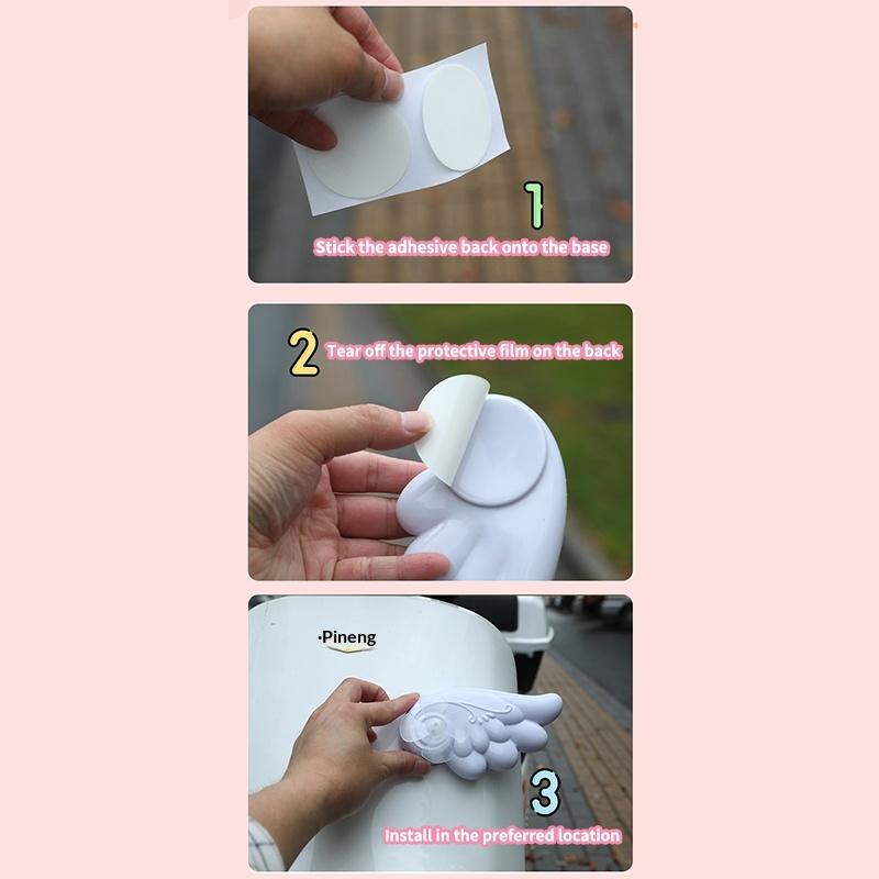 Removable Helmet Decoration Lovely Glowing Angel Devil Wings Stickers Easy To Install Motorcycle Motorbike Cycling Supplies