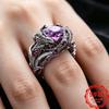 Dark-style dragon-shaped ring for men, vintage design925Silver inlaid amethyst ring, bold gothic design, gift for couples | Non-fading,
