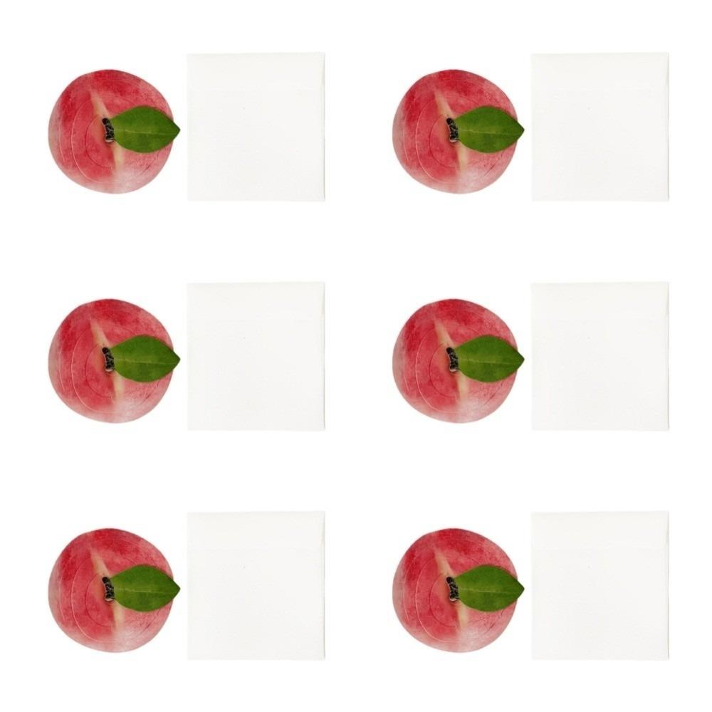 6pcs Orange Simulated Fruit Greeting Cards Peach Paper Peel Fruit Cards Best Wish Persimmon Holiday Blessings Cards