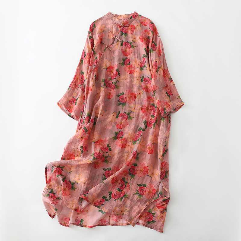 Personalized Diagonal Plate Button Printed Split Modified Dresses