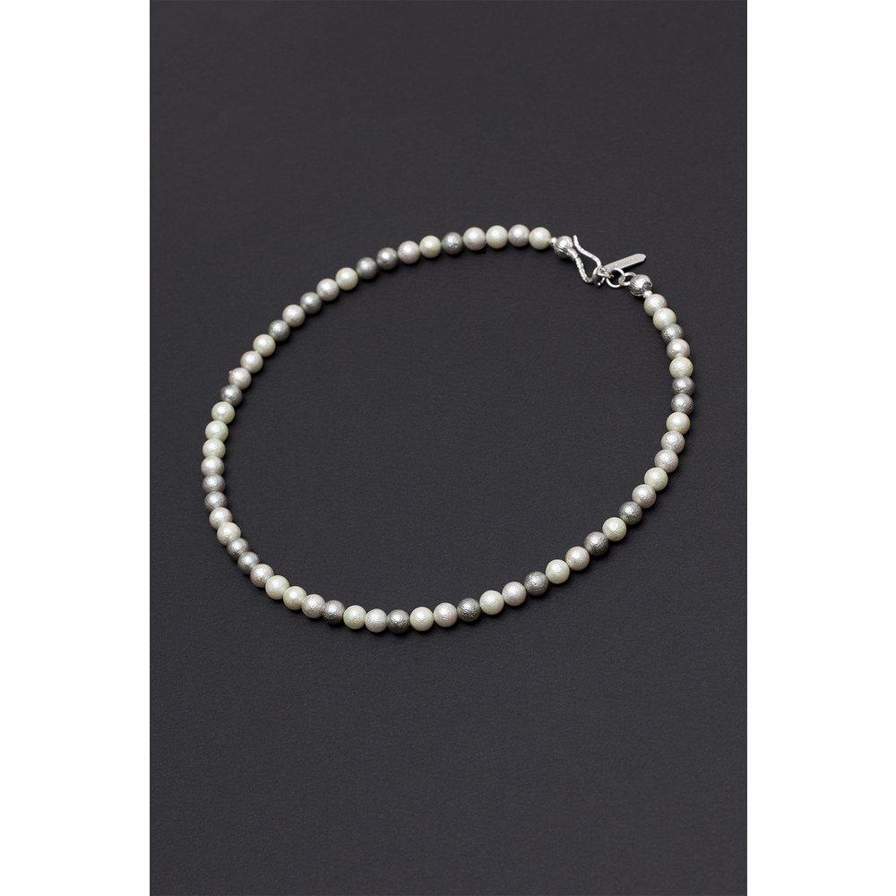 [Hazina] 6mm Multi Grau Perlenkette