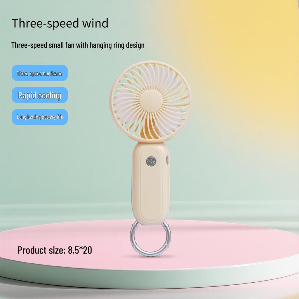 Portable USB Mini Handheld Fan with Lanyard - Silent for Indoor/Outdoor Use