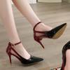 Single Shoes Spring New Pointy Head Shallow Mouth Word with Patent Leather Anti-slip Wear-resistant High Heels