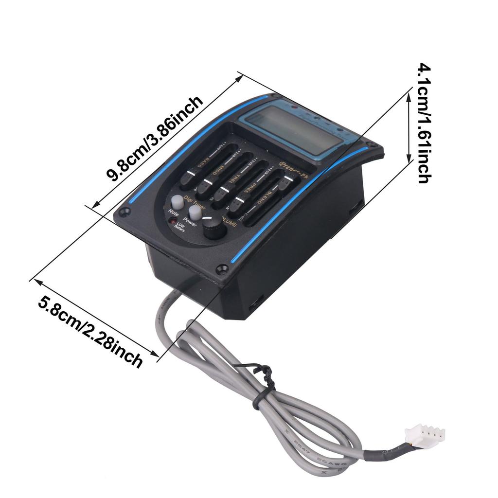 Bstinay 5-Band Preamp Piezo Pickup Acoustic Guitar EQ LCD Tuner Microphone Black