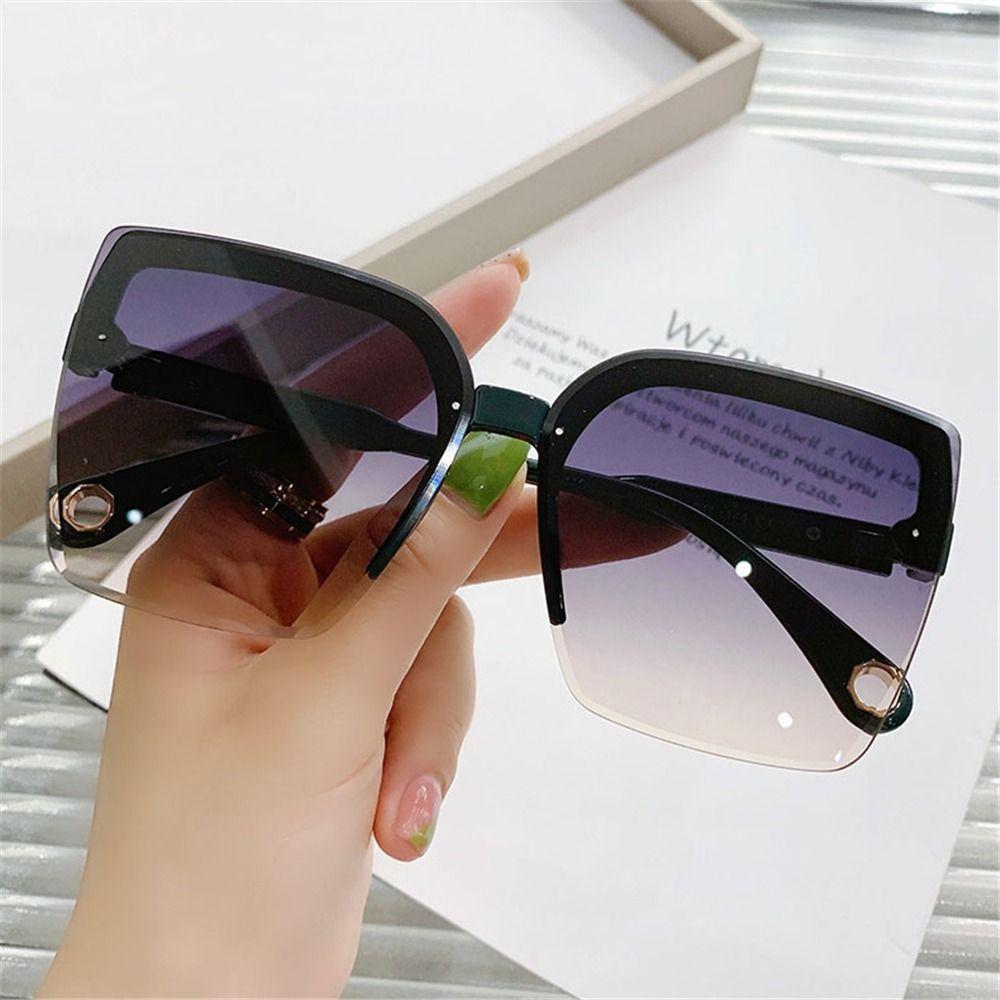 Vintage Rimless Square Sun Glasses Fashion Oversized Sunglasses For Women Men Eyewear Luxury Design Uv400 Female Shades