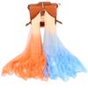 Gradient color silk scarf for autumn and winter, women's large sheer scarf, outdoor fashion scarf, sun protection shawl, beach scarf, stylish