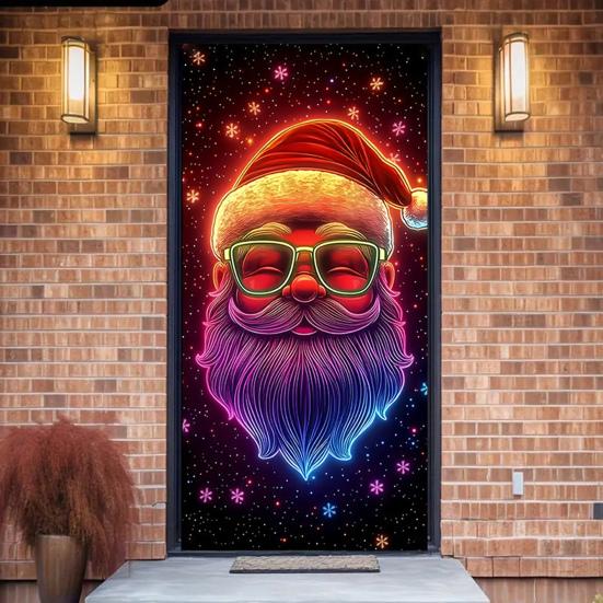 Banner Cortină de Ușă Luminoasă de Crăciun Decor Festiv de Sărbători pentru Ușa din Față Petrecere Pridvor Semn Agățat