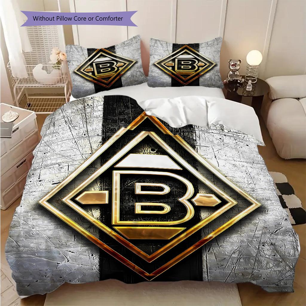 Set Copripiumino Trapuntato con Fantasia Borussia Federe Decorazione per la Casa Regalo di Compleanno (1 * copripiumino + 2 * federa, senza nucleo)