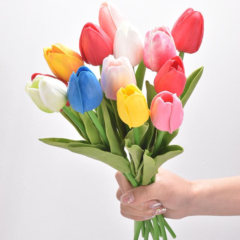 Mini Tulpen Haptik Kunstblumen für Hochzeit und Heimdekoration