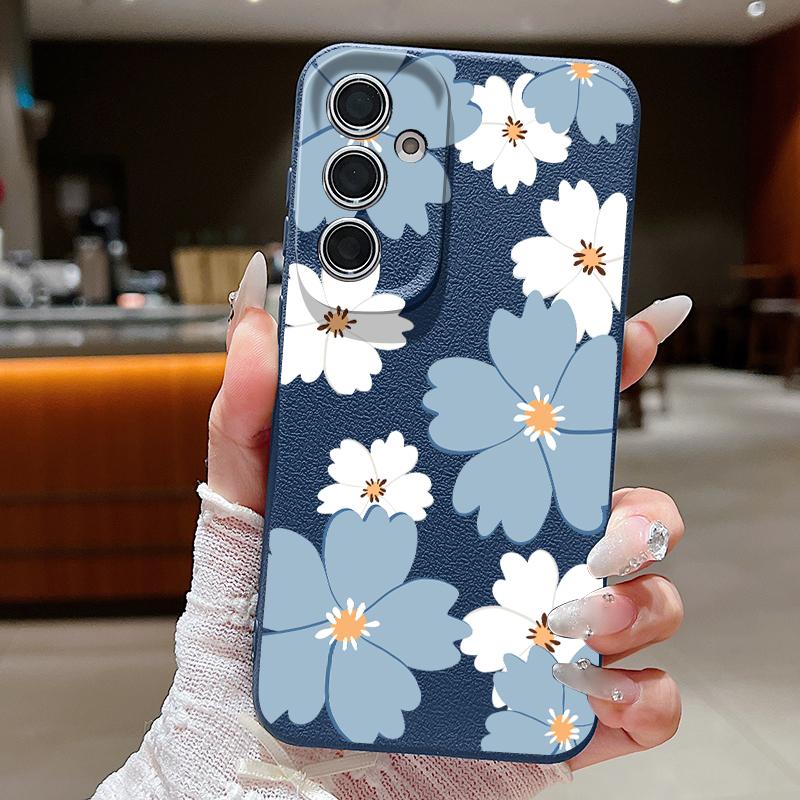 Pink Peony Floral Case For Samsung S26 Ultra S25 Edge S24 S23 Plus S22 S21 FE A15 A16 A17 A35 A36 A54 A55 A56 A57 5G Leather Texture Soft Cover