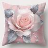 Housse de coussin imprimé perle feuille de rose pour décoration de coussin de salon, chambre à coucher, canapé