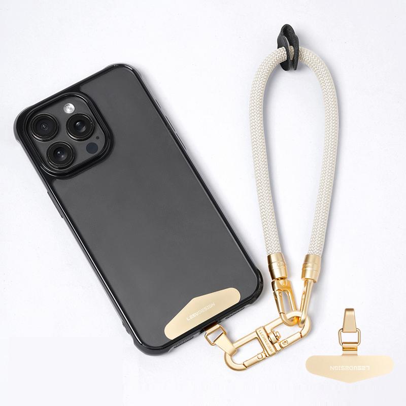 LEEU DESIGN 30cm Smartphone Strap Cell Phone Polyester Lanyard with Metal Tether Tab