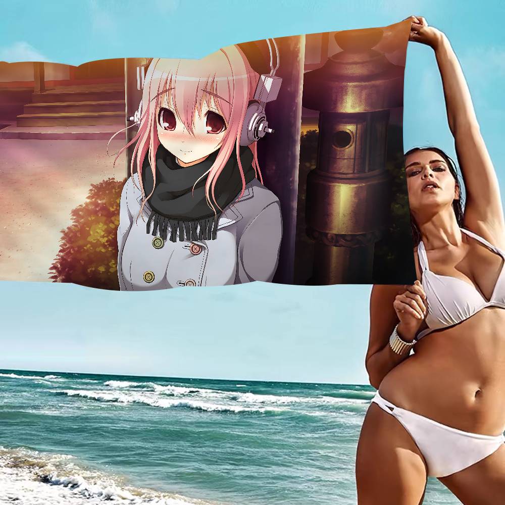 Super Sonico Manga Anime Big Microfiber Beach Towels Quick Dry Towel Sand Beach Towels Pool Towel for Travel Swim Pool Yoga