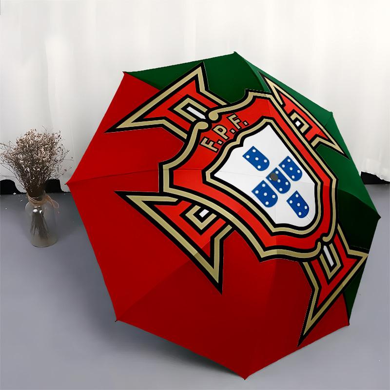 Portugal, Football Automatic Opening and Closing, 8 rib Structure Portable Umbrella, Suitable for Men and Women in All Seasons Perfect Gift