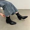 Pointed Thin Boots Women Wear Autumn and Winter New Versatile Thin Single Boots Fashion Martin Boots Thick High Heel Short Boots