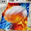 1pc Fireball Lightning Pattern Flannel Throw Blanket All-Season Soft Warmth, Travel Accessories, Contemporary Gift for Home Decor