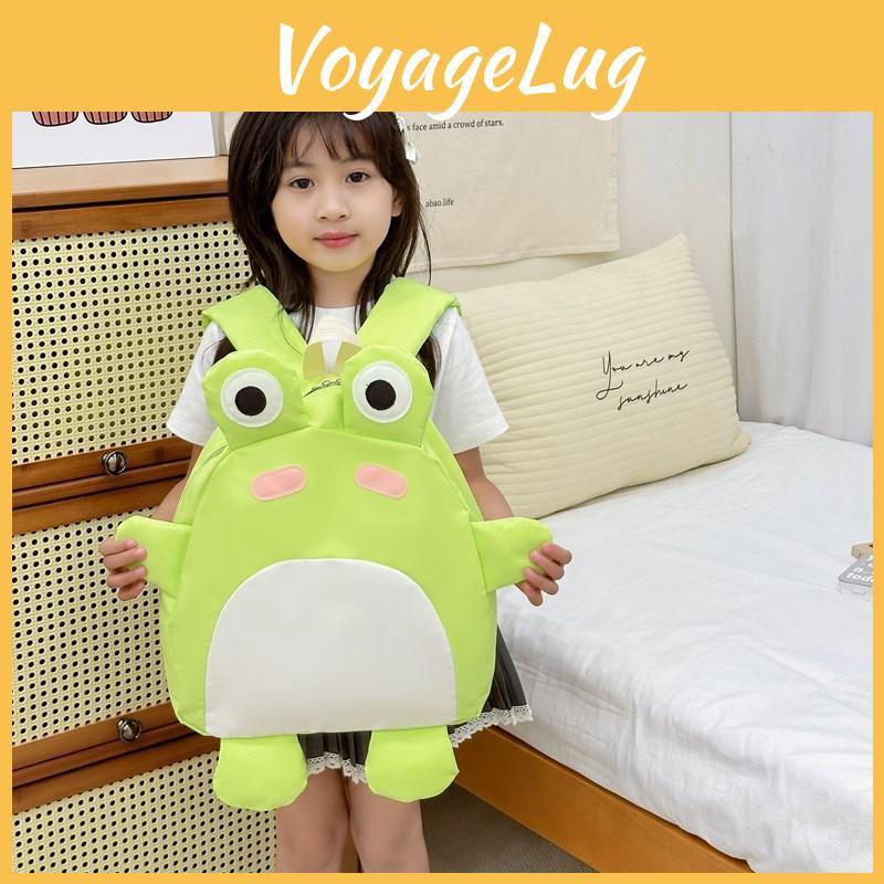 Entzückender grüner Nylon-Frosch-Rucksack für Kinder Jungen und Mädchen Atmungsaktive Träger