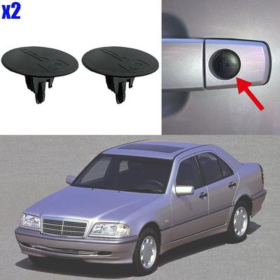 2 ks Pro Mercedes-Benz třídy C W202 W203 W204 W205 1993 1994 1995 - 2021 Klika dveří kufru auta Zátka otvoru pro klíč Ozdobný kryt Klipy