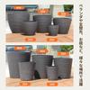 COZENTA Plastic Planter with Drainage Suitable for Houseplants and Vegetables 27cm Outer Holes, (Gray, Round, Diameter)