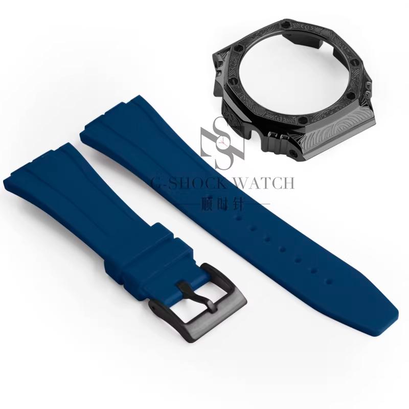 GA2100 Para Casio Carvalho de Fazenda Escultura Caixa de Metal Pulseira de Resina GA2100/2110 Escultura Modificada GM2100 GBM2100 Caixa Acessórios de Relógio